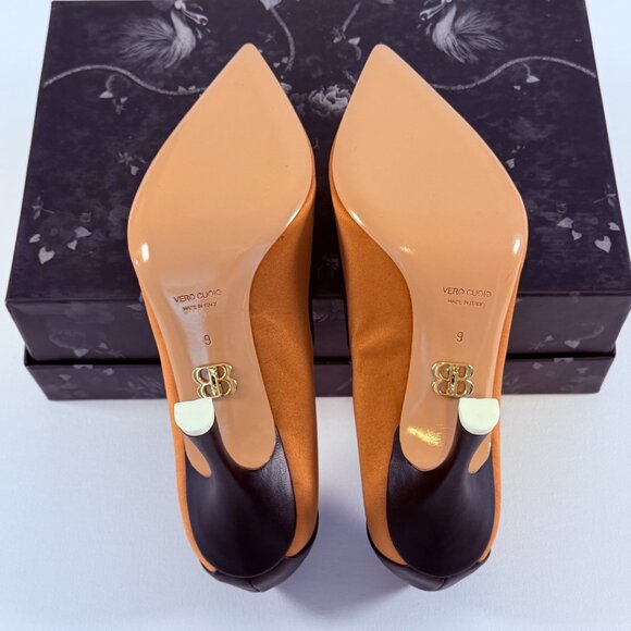 Beautiisoles by Robin Shreiber Satin and Leather Mary-Jane style Heels - Picture 11 of 11